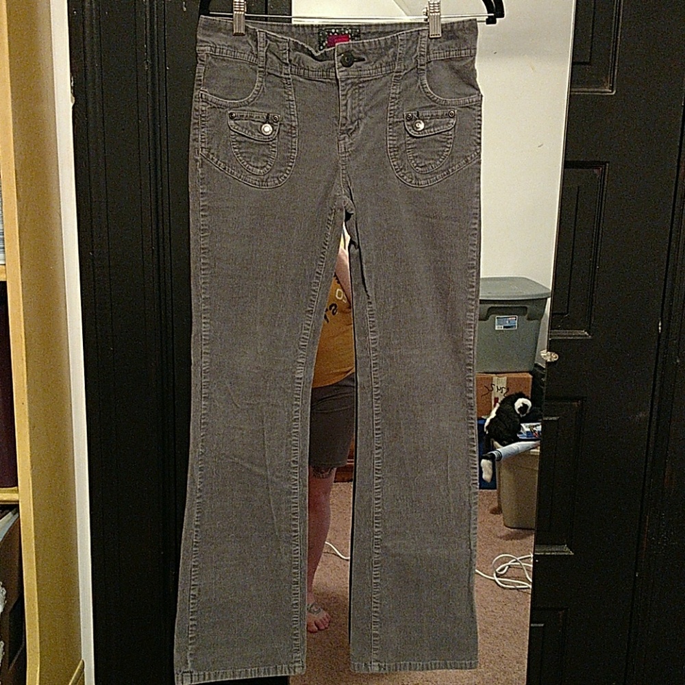 Grey corduroy pants with pockets sz 7/8